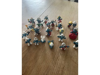 Parti äldre Smurfar Peyo Bully Schleich 1970 tal + fordon