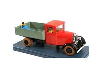 Tintin - 1:24 Modellbil #49 - Röd Lastbil (Blå Lotus)
