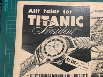 Retro-annons ”Allt talar för Titanic President” från 1953