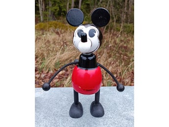 Mickey Mouse Disney vintage sparbössa i trä med nyckel tillv. Vilac Frankrike