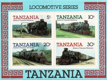 TANZANIA 1985 Mi BL 44 LOKOMOTIV TANZANIA RAILWAY MINIARK **
