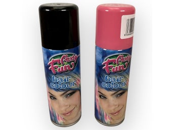 2st Party Fun Hårspray Färg Rosa Svart Tillfällig Hårfärg 125ml Oöppnade