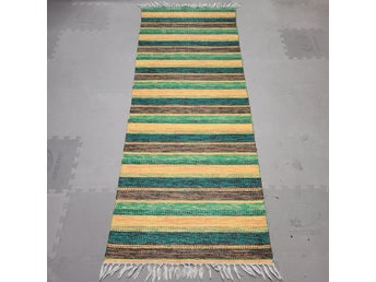 Hemvävd trasmatta i plast 182x69 cm