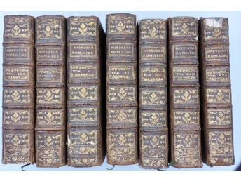 Histoire Romaine – Rollin & Crevier 1765–1769, 7 vol, Paris, kartor & planscher