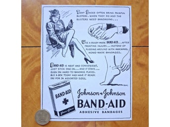 Annons för Johnson & Johnson Band-Aid År 1940