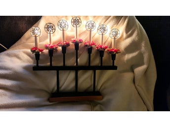 Vintage LUMA LS 672 adventsljusstake svart järn 7-armad – originalkartong