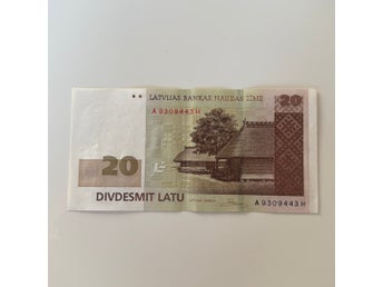 Lettisk sedel 20 Latu Latvijas Bankas