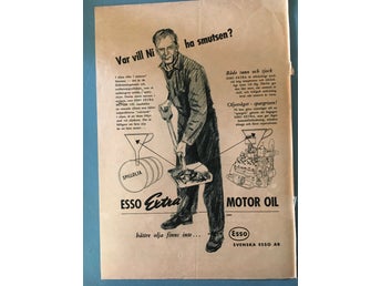 ESSO EXTRA MOTOR OIL 1952 annons Ford v8 sida