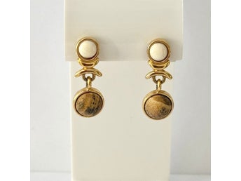 Earrings Vintage Monet gold tone örhängen - 80-tals comfort clips