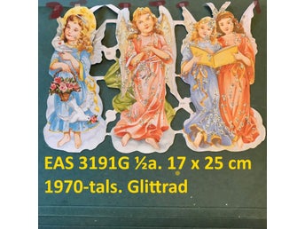 PZB 3191 G½a EAS: Änglar. GAMMAL LITEN karta bokmärken.1970t.16x25c Glitter