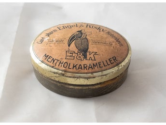 Engel & Kisky Antik plåtask Mentholkarameller Köpenhamn