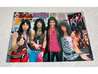 KISS 1983 Vinnie Vincent Reportage clips poster - Tidningen OKEJ 1980-tal