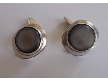 manschettknappar i silver med pärlemo, vintage