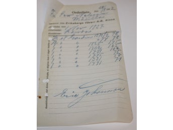 Orderlista Eriksbergs Väveri AB Kinna till handlare i Målilla 29 september 1937