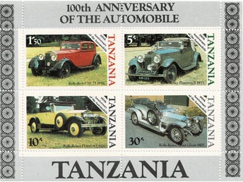 TANZANIA 1986 Mi BL 53 VETERNBILAR MINIARK **