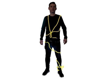 EL Wire Neon LED-ljusslinga Gul Neon kabel Ny