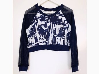 Mörkblå tröja med puff armar, La redoute (350431034) ᐈ Zoe & Rose LA svart kort jeansjacka med spetsinfällningar