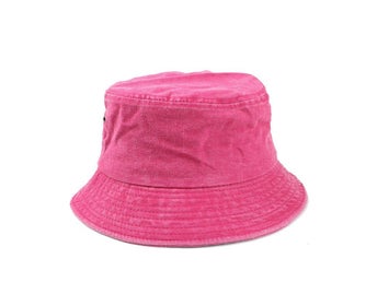 Hinkhatt i tvättad bomull, Fuchsia Pink, fri leverans
