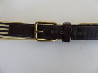 80tals BÄ GULT/SVART/BRUNT TYG/LÄDER VINTAGE
