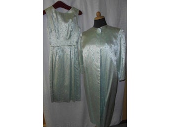 brudklänning med kappa i silke, vintage, 50-tal, st ca 34-36