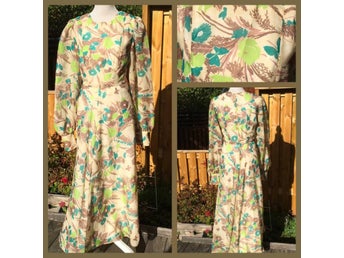 Retro vintage klänning långklänning