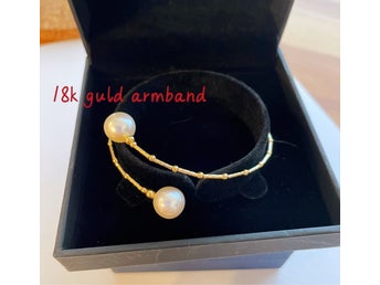 Armband:18k guld med pärla