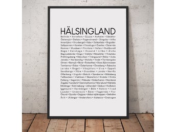 Poster, Hälsingland text, A4