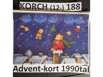 Adventskalender KORSCH 188V: Nalle på skorsten. 1990-2006. Vykort=12x17c12x17c