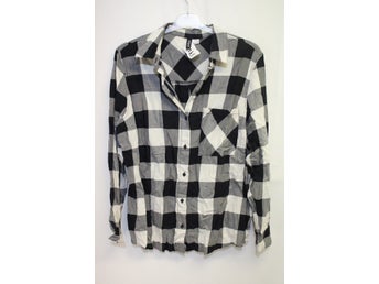 Vardagligt fin, svart och vita mönster, flanell / Skjorta / H&M - Stl M