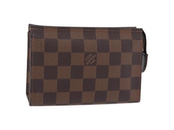 LOUIS VUITTON Damier Ebene Poche Toilette 15 necessär N47548, äkta LV 167755M