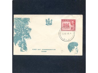 FIJI Vinjett FDC från 1948