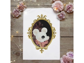 Poster till barnrum. ”Märtha the mouse” A4. Dessin Design. NY!!