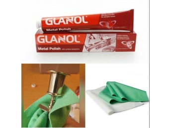 GLANOL metallpolish 100 ml + mikrofiber polerduk