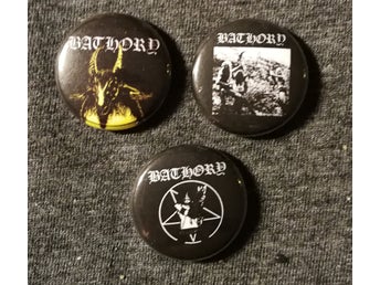 Bathory, pins 25 mm, 3 st fast pris 60 kr, inkl. porto