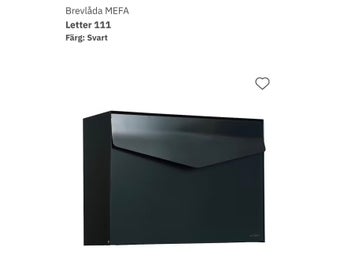 Mefa postlåda svart - NY