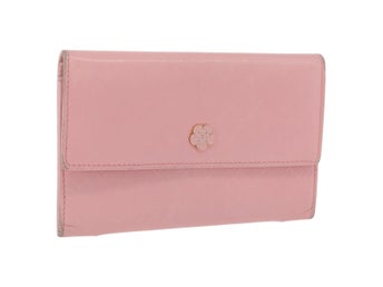 CHANEL-plånbok i läder, rosa och guldfärgad, CC, äkta, 206066