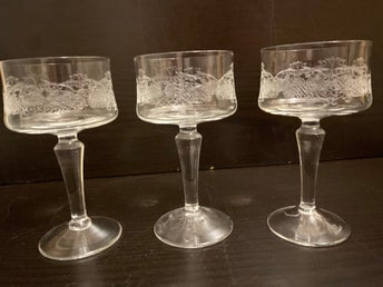 Tre Snapsglas -pantograferad dekor - Bohemia