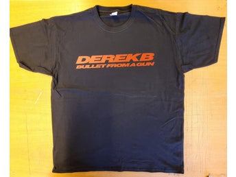 (XxL) DEREKB derek b Hip Hop rap tryckt svart t-shirt fr. 80-talet oanvänd |