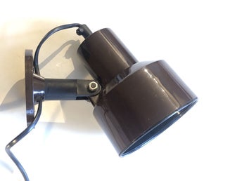 Retro Vägglampa/Sänglampa Spotlight Brun plast lampa 1970-tal ENCO 7210 Vintage