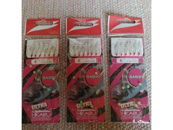 Sabiki Hikaru Ultra fluorocarbon-line terminaltackel med krokstorlek 6