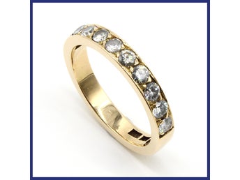 Ring, 18K guld, halvallians, naturliga diamanter (0,35ctv, stl 15,05mm)