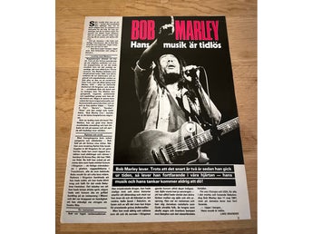 Bob Marley 1983 klipp bild poster reportage Tidningen OKEJ 1980-tal