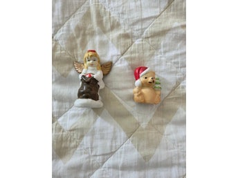 Juldekorationer: Ängel och Nallebjörn