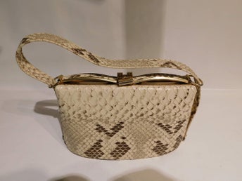 Vintage handväska Made in France Fusk skin mindre afton väska