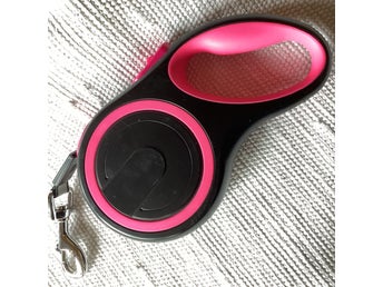 ROSA FLEXIBELT KOPPEL HUND SMALL BAND MED REFLEX