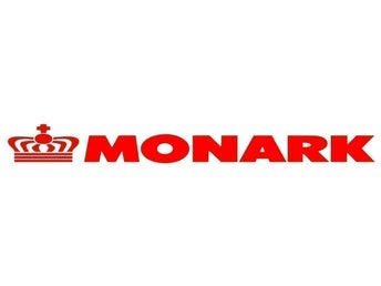 [ DEKAL ] MONARK x2. 28 x 3 cm. Röd.
