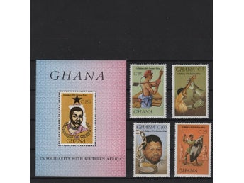 Ghana 1987 Solidaritet med södra Afrika 4v + 1v i block