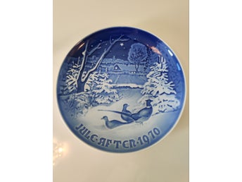 B&G Juleaften 1970 julassiett väggtallrik Jul i skovbrynet Copenhagen