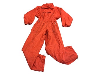 Skila Overall Vintage Röd Dam Storlek Small Skidoverall Termo Fodrad