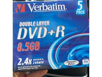Verbatim DVD+R DL 8.5GB 2.4x - 5-pack NYTT
